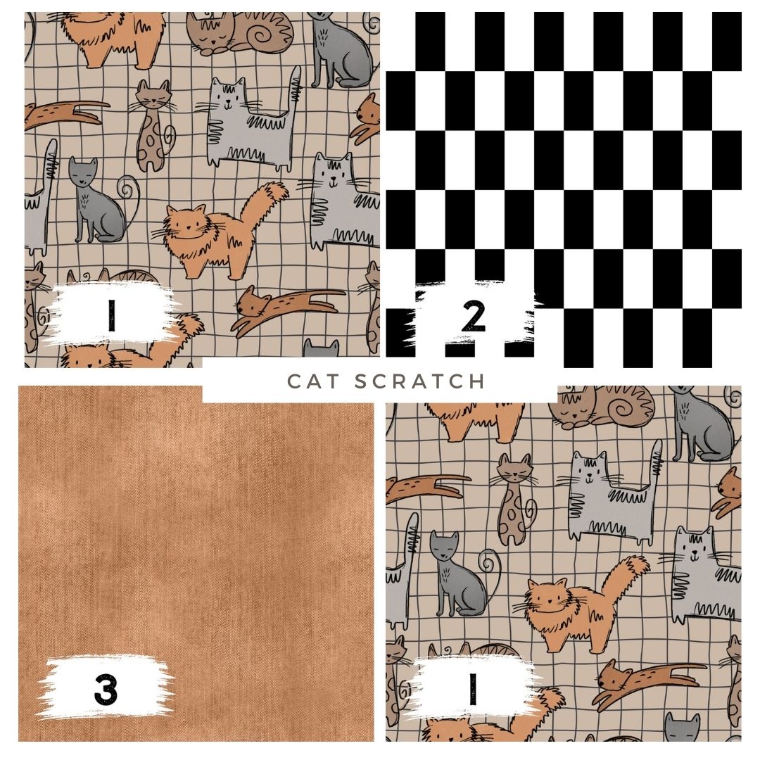 Cat Scratch Braun – Katzenstoff | auf verschiedenen Stoffarten