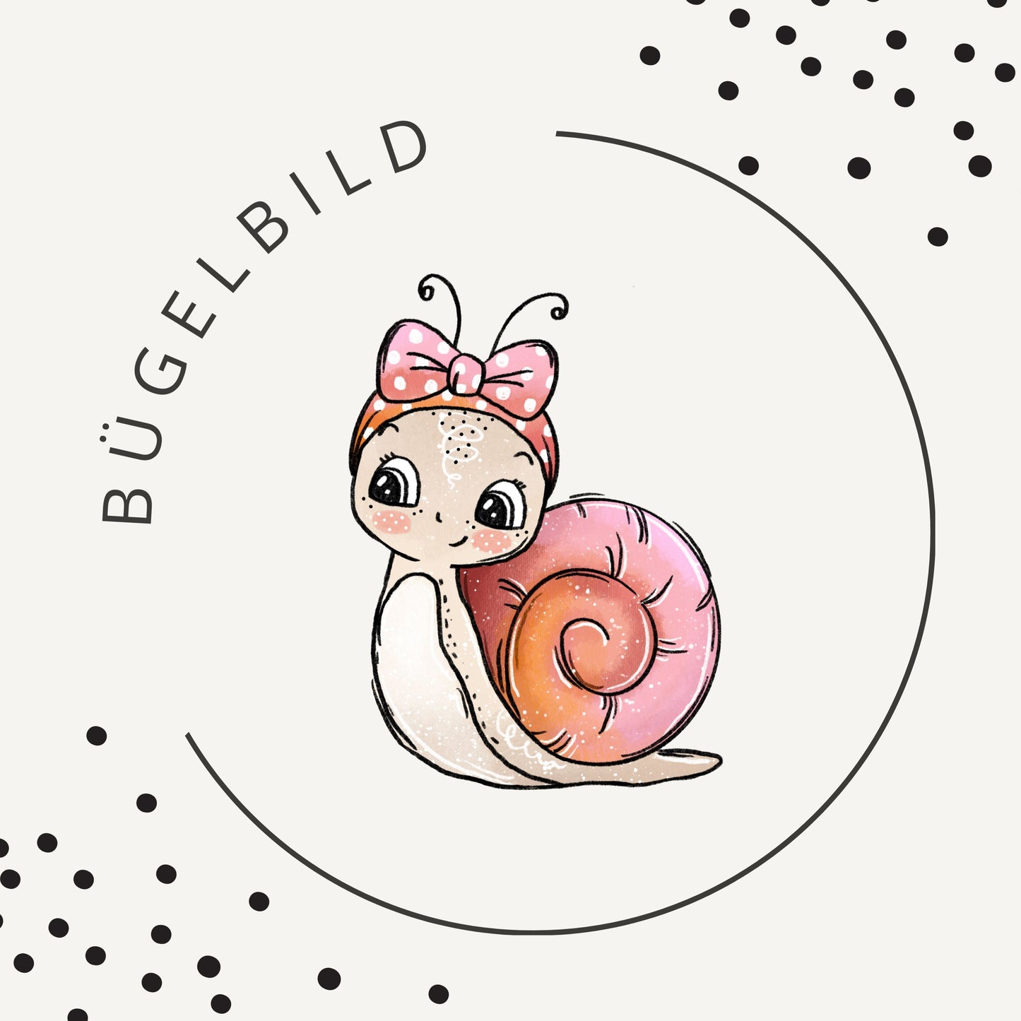 Bügelbild Kleine Schnecke Rosa 1
