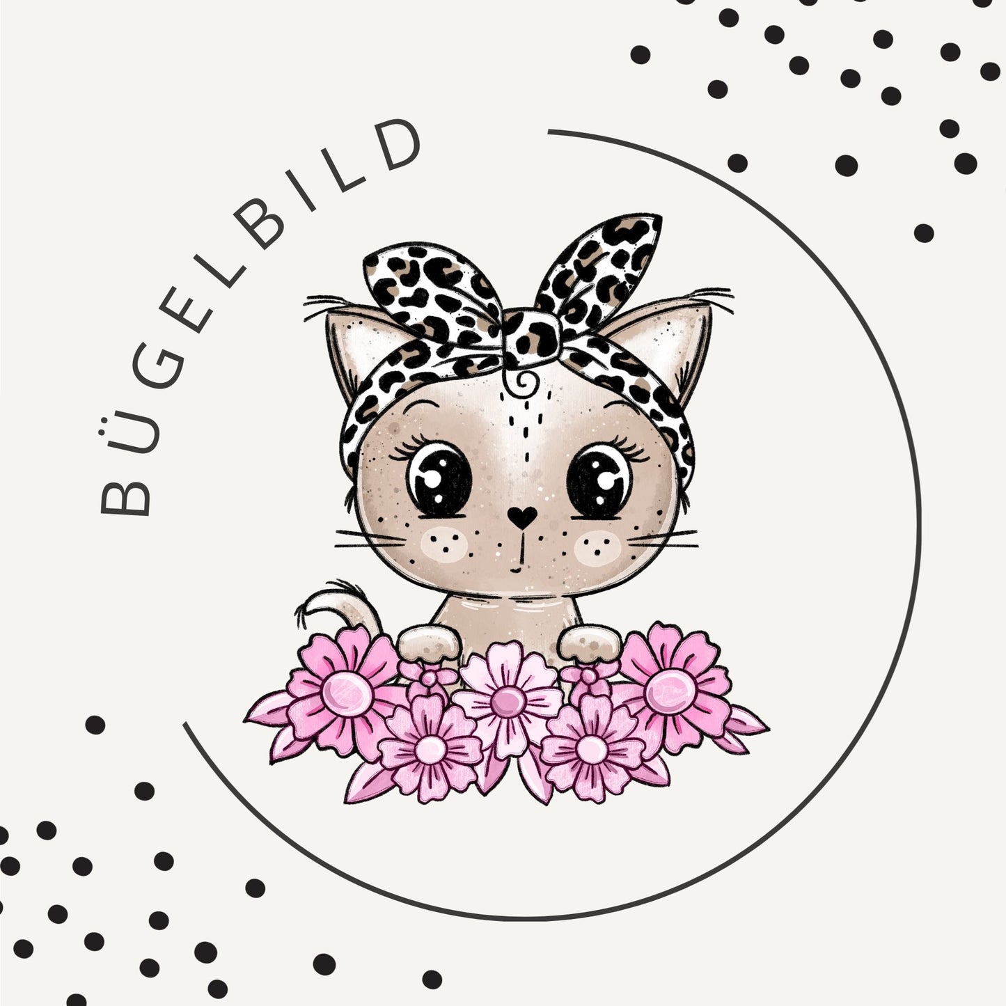 Bügelbild Kitty Flower Leo 2 – süßes Katzenmotiv im Leo Look
