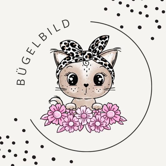 Bügelbild Kitty Flower Leo 2 – süßes Katzenmotiv im Leo Look