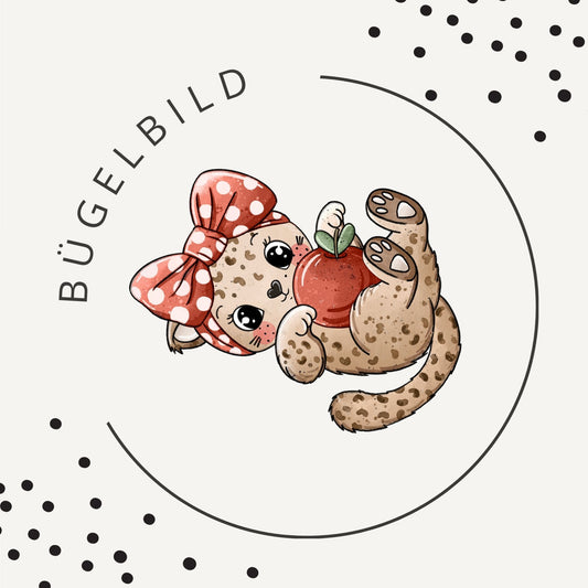 Leo Berry Love Rot – süßes Bügelbild für Kinderkleidung