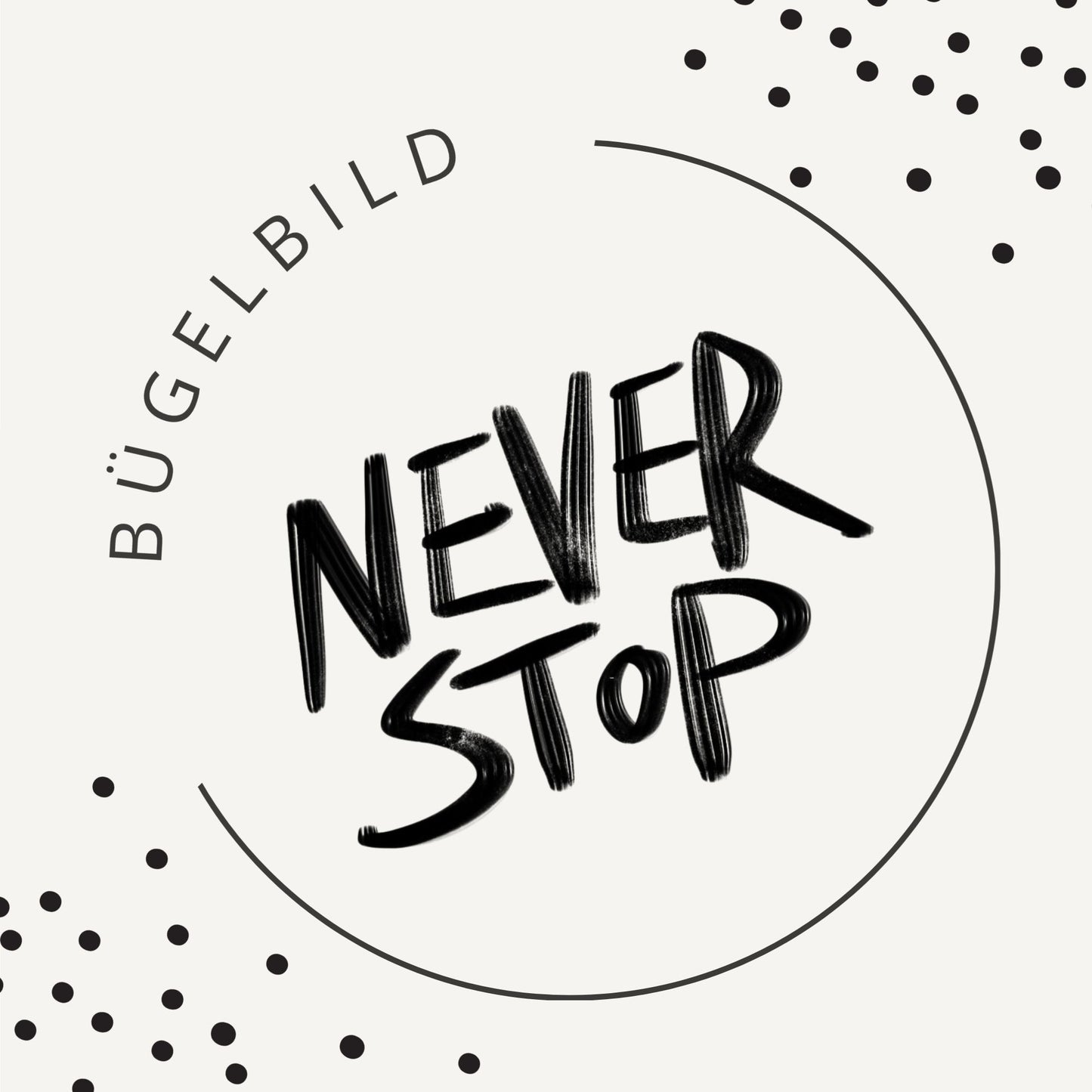 Bügelbild Cool Kids Club 5 – Never Stop Schriftzug