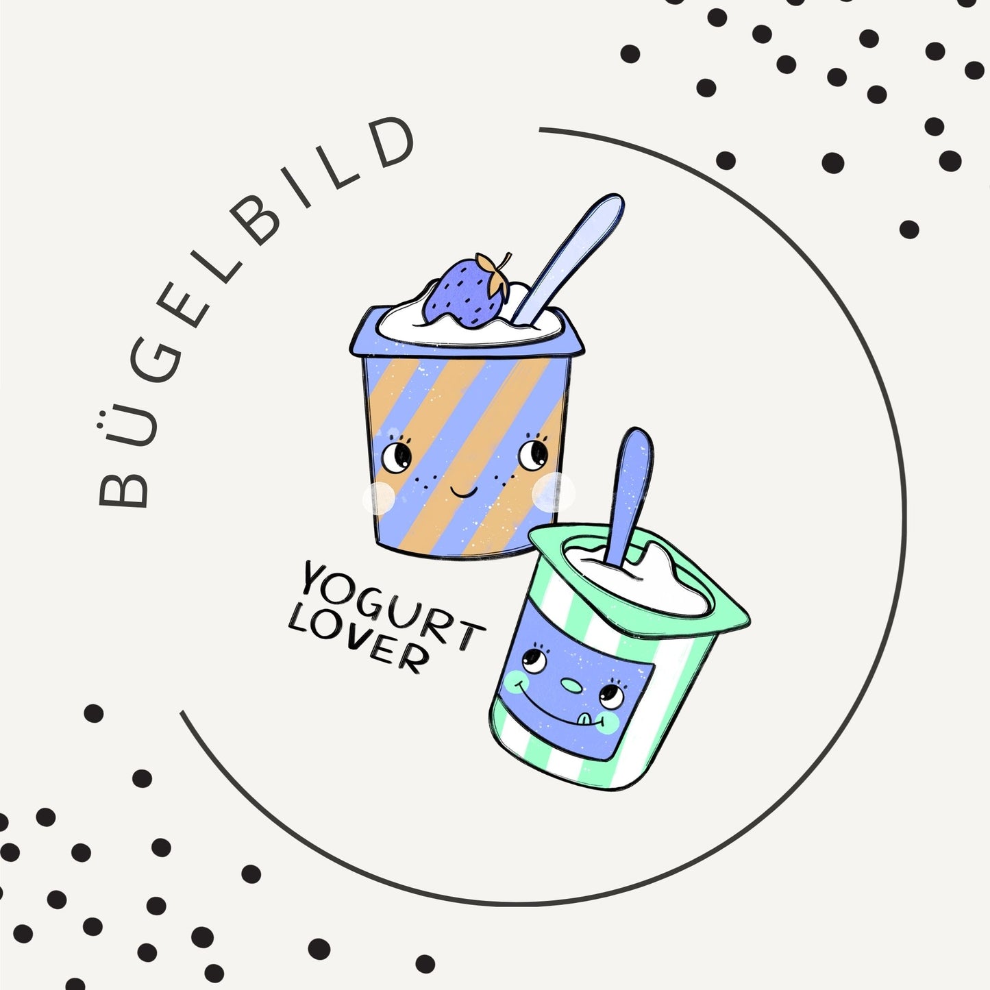 Stoffpaket Yogurt Lover Neutral – Kinderstoff Food Design | verschiedene Stoffarten