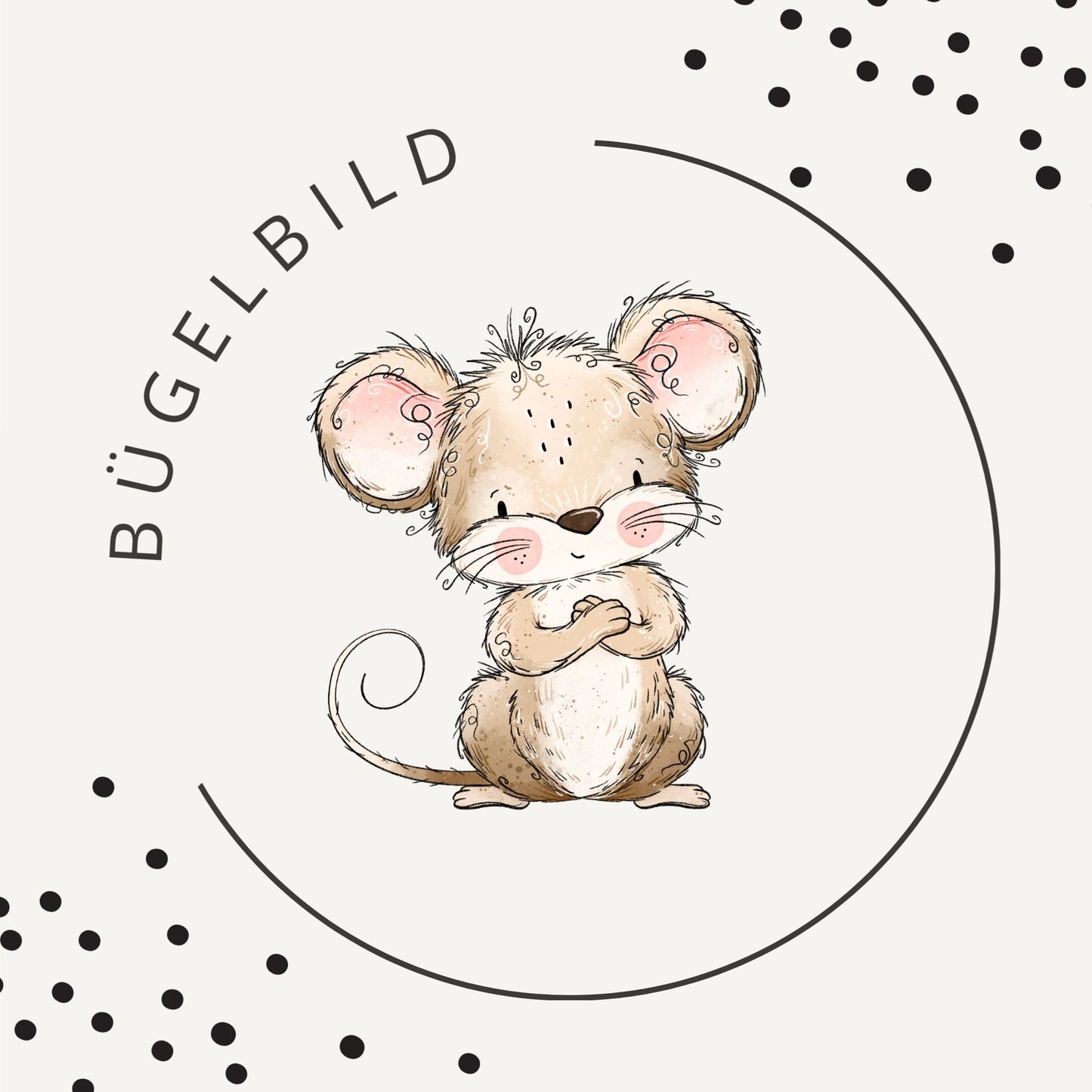 Bügelbild Erdbeermäuschen 2 – Süßes Maus Motiv für Kinder