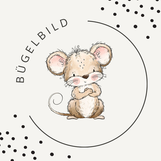 Bügelbild Erdbeermäuschen 2 – Süßes Maus Motiv für Kinder