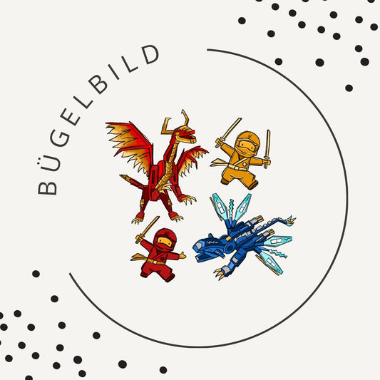 Bügelbild Ninjadrachen – Ninja & Drachen Motiv
