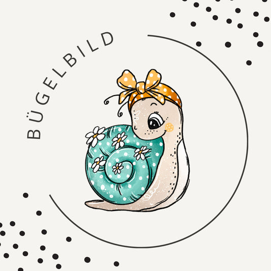 Bügelbild Kleine Schnecke Petrol 2
