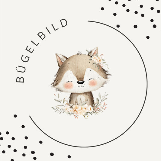 Bügelbild Blütenfuchs – Fuchs mit Blütenkranz