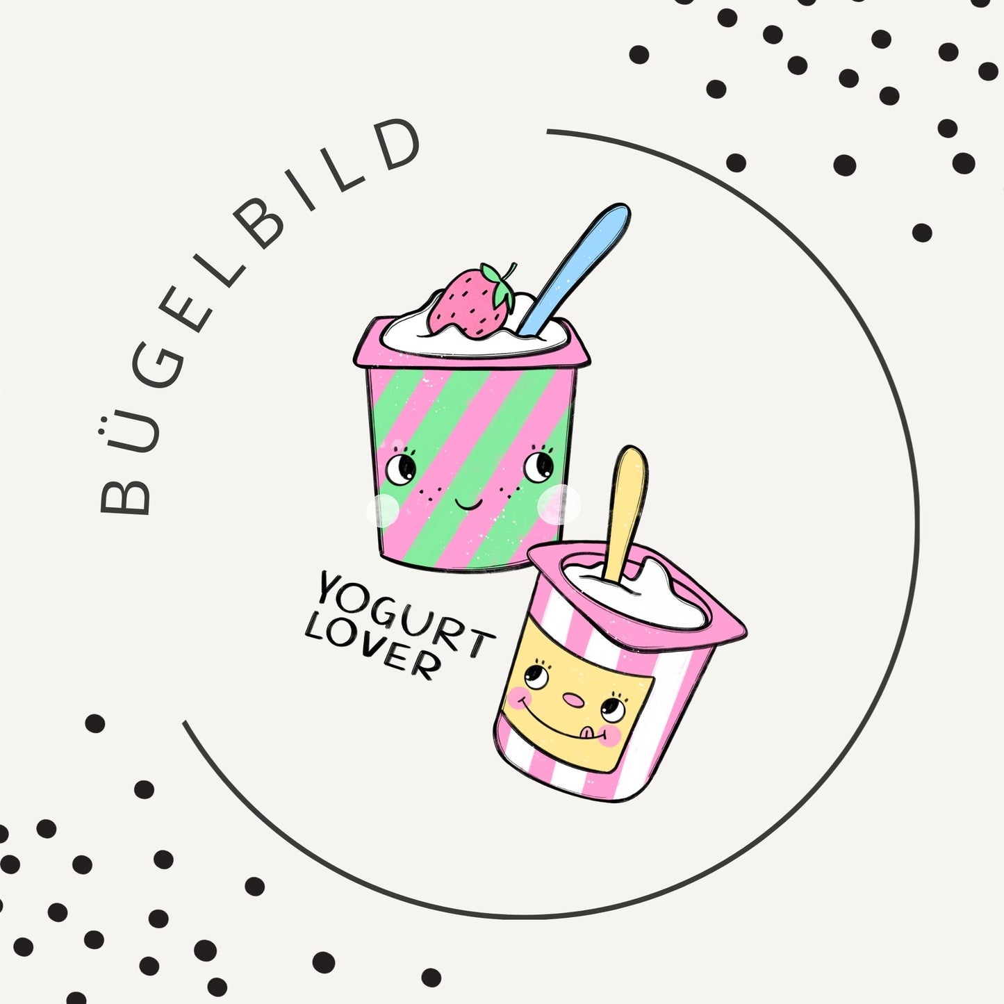 Stoffpaket Yogurt Lover Mint – Kinderstoff Food Design | verschiedene Stoffarten