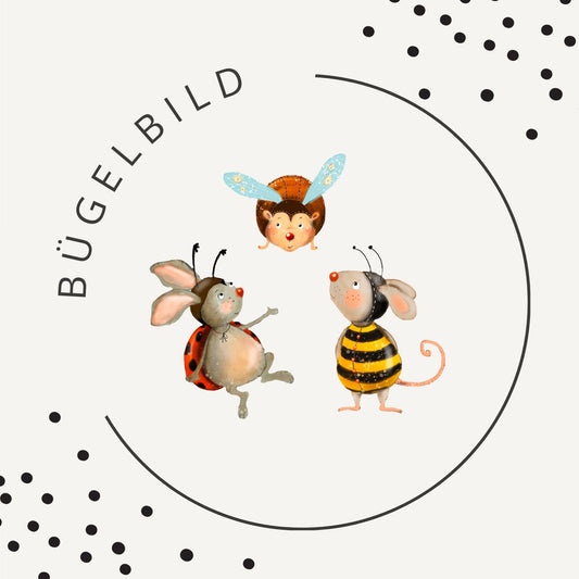 Bügelbild Frühlingskinder – Biene & Marienkäfer