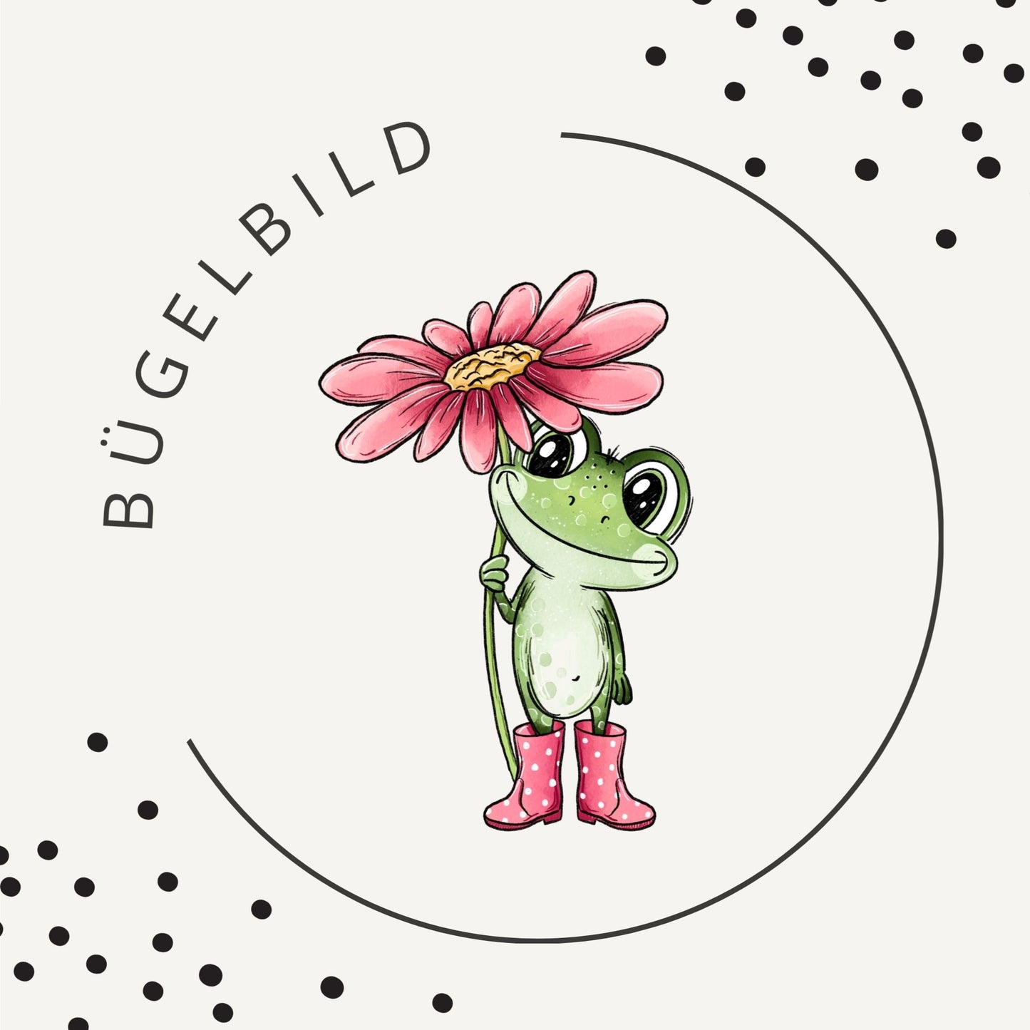 Bügelbild Froschtag Rosa 1