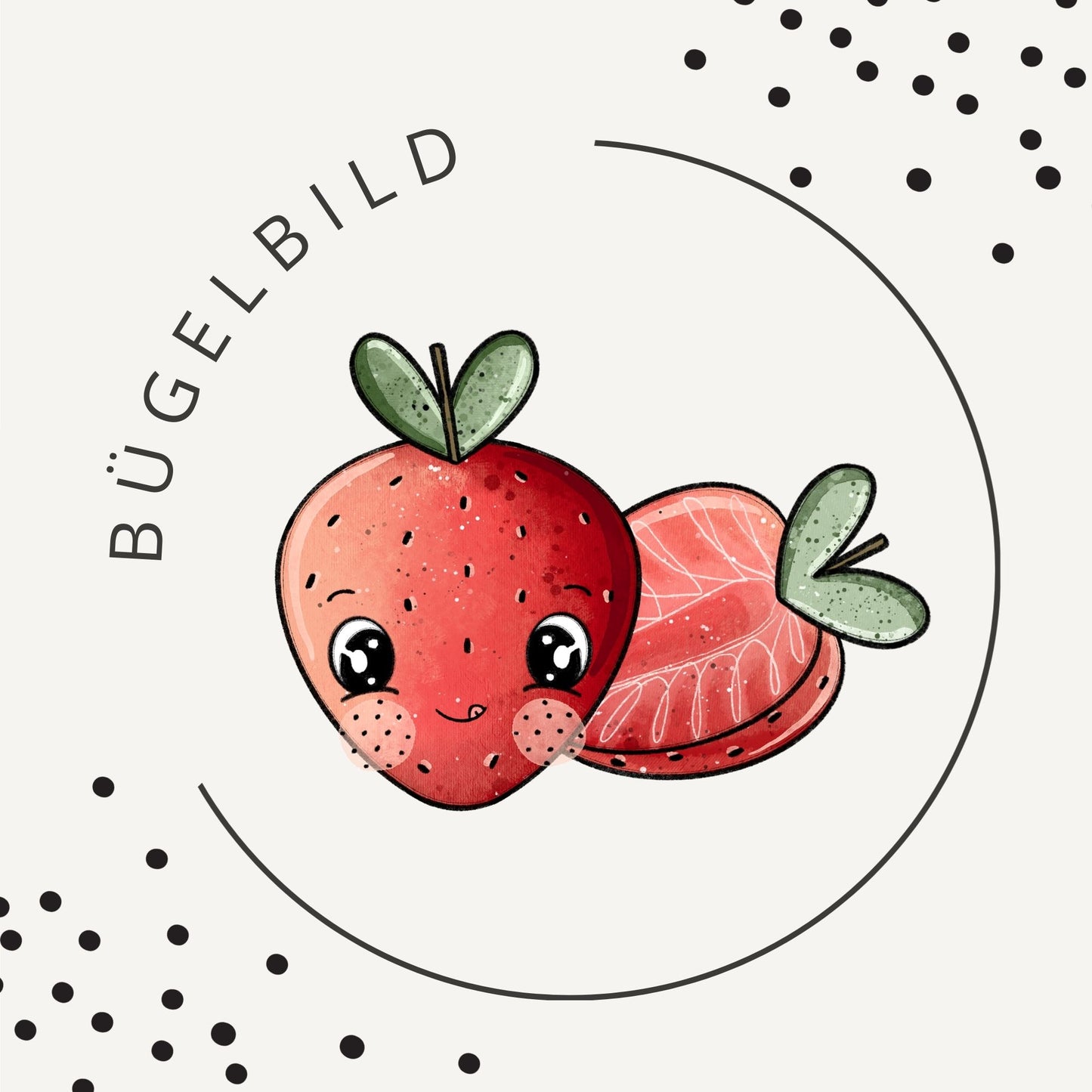 Sweet Strawberry Bügelbild – süßes Erdbeer Motiv für Kinderkleidung