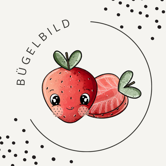 Sweet Strawberry Bügelbild – süßes Erdbeer Motiv für Kinderkleidung