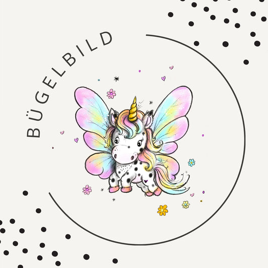 Bügelbild Little Rainbow Wings Pferd – Regenbogen Pferde Motiv