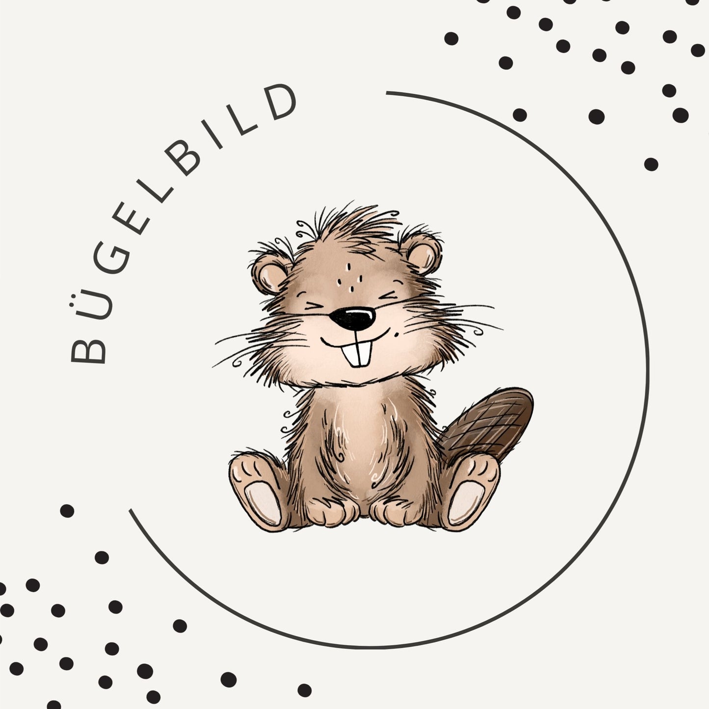 Bügelbild Biberzeit 3 – Süßer Biber minimalistisch