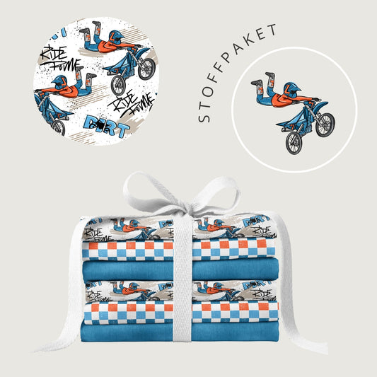Stoffpaket Dirt Bike Creme | auf verschiedenen Stoffarten