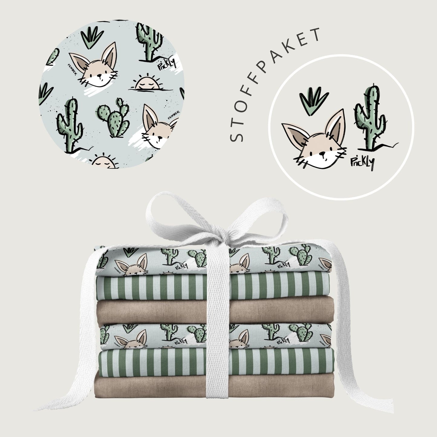 Stoffpaket Fennek Mint | auf verschiedenen Stoffarten
