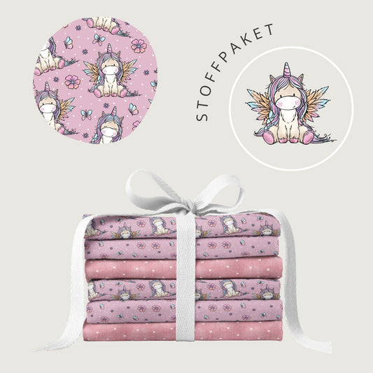 Stoffpaket Einhornliebe | auf verschiedenen Stoffarten