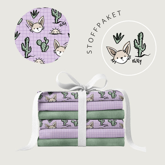 Stoffpaket Fennek Lila | auf verschiedenen Stoffarten