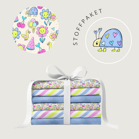 Stoffpaket Bunter Sommer Gelb | auf verschiedenen Stoffarten