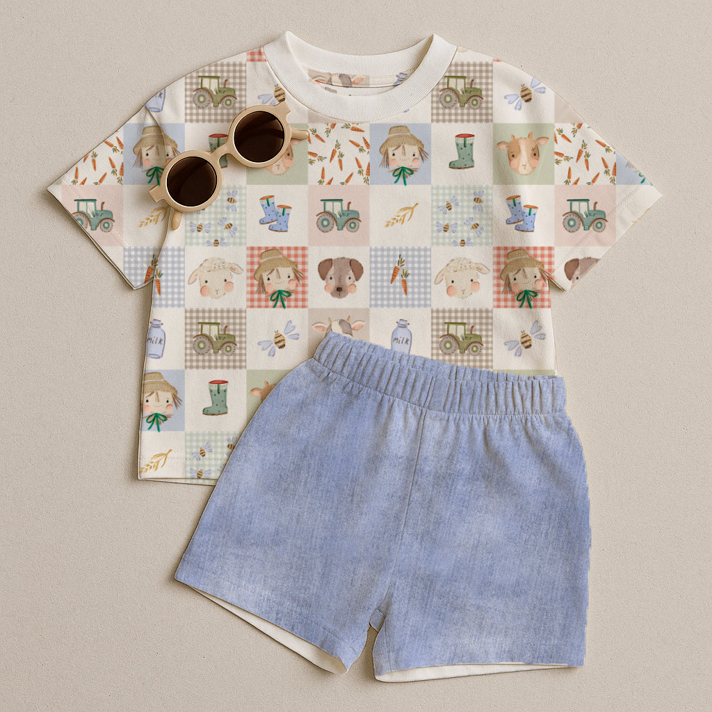 Little Farm Life Patchwork – süßer Bauernhof Stoff | verschiedene Stoffarten