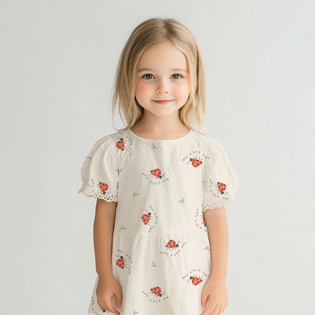 Little Ladybug Solo Creme | auf verschiedenen Stoffarten