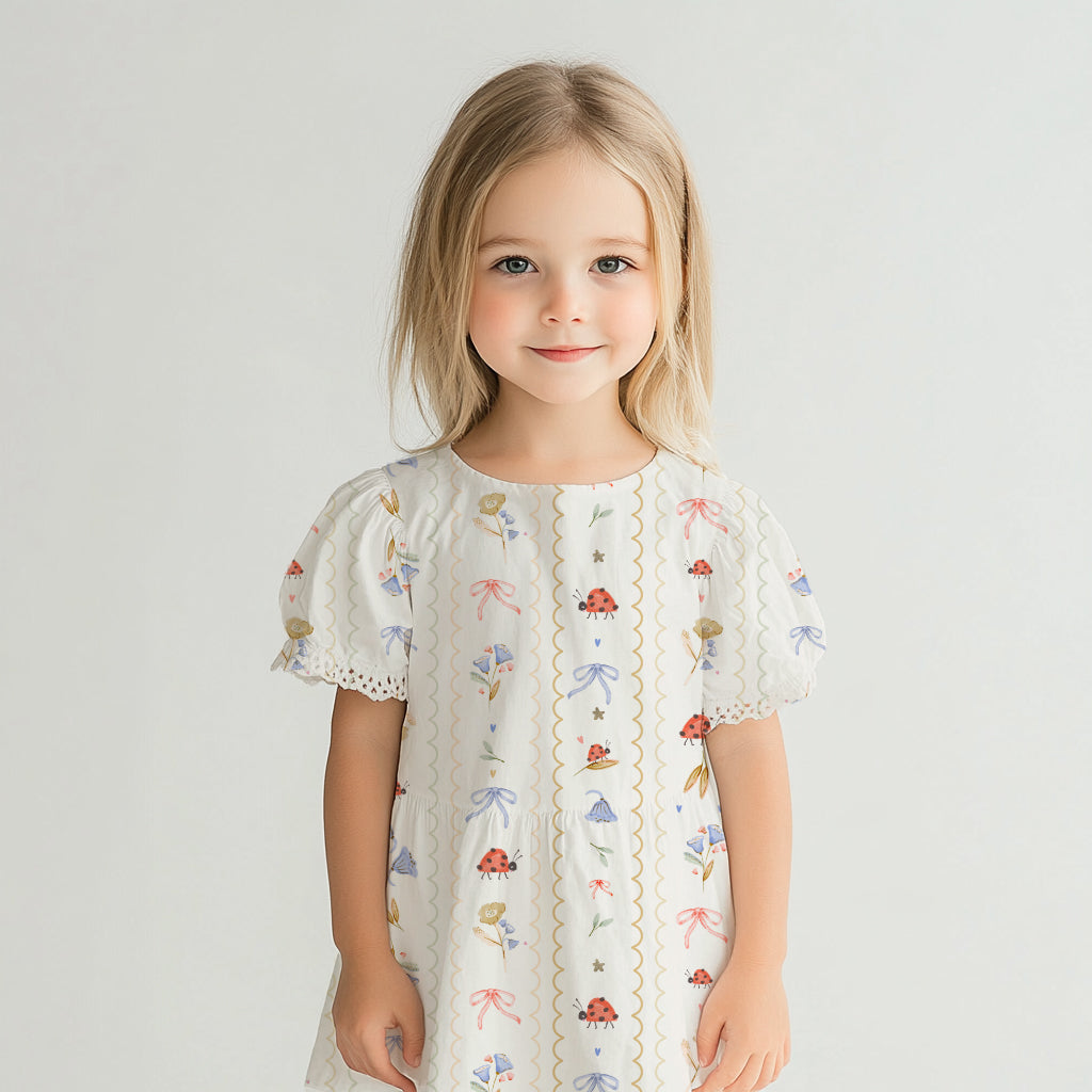 Little Ladybug Mix Creme | auf verschiedenen Stoffarten