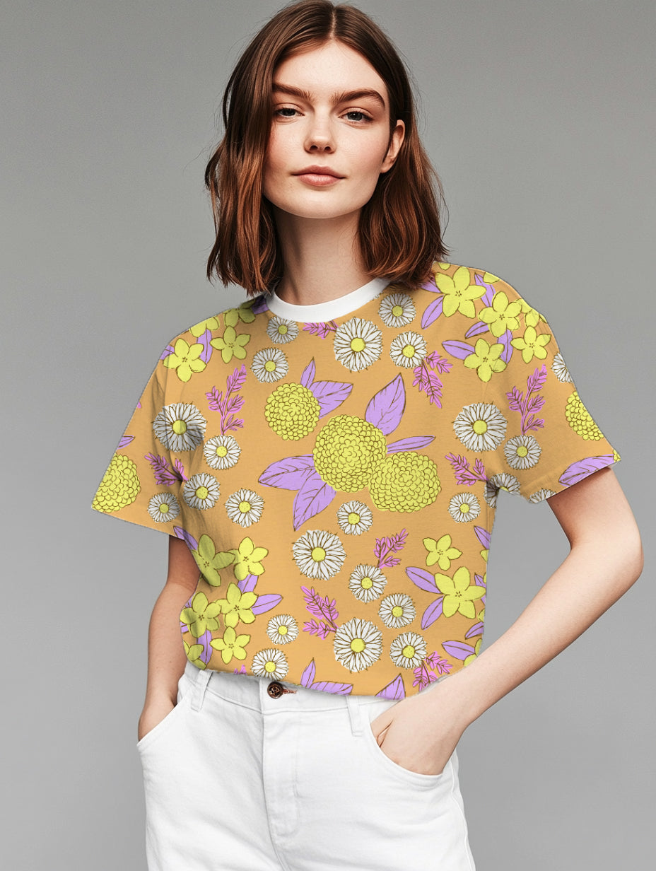 Petal Pop Orange | auf verschiedenen Stoffarten
