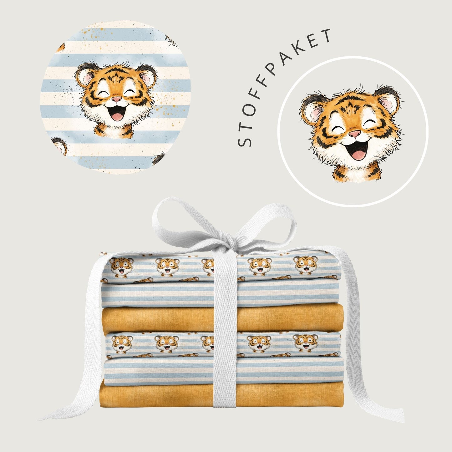 Stoffpaket Tiger Taps Stripes | auf verschiedenen Stoffarten