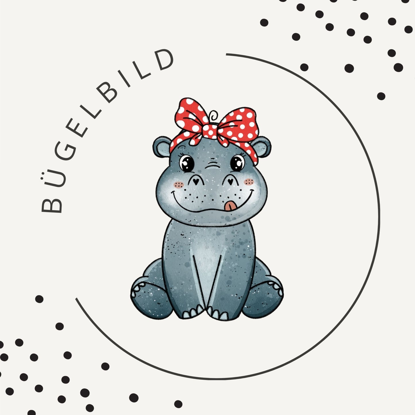 Stoffpaket Happy Hippo Beige – süßer Nilpferd Kinderstoff | verschiedene Stoffarten