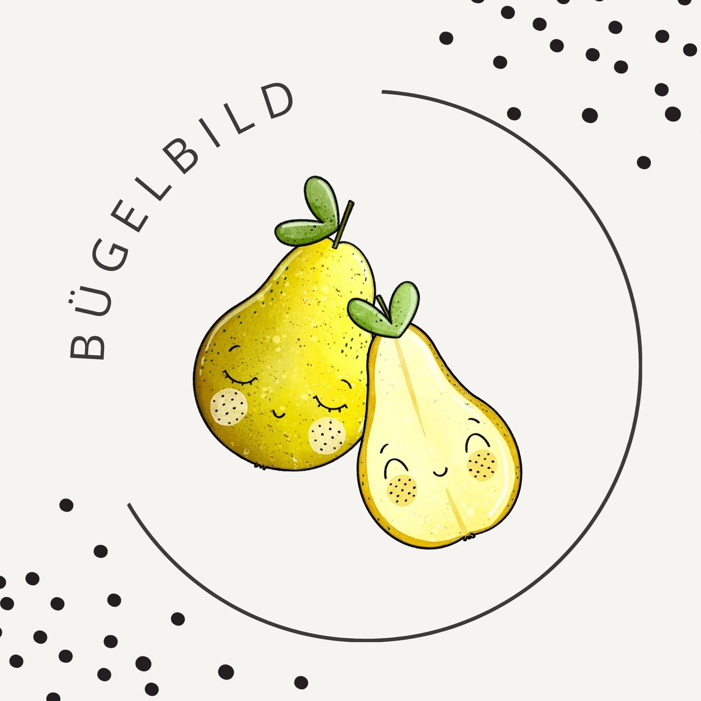 Bügelbild Birnenliebe – süßes Birnen Duo für Kinder
