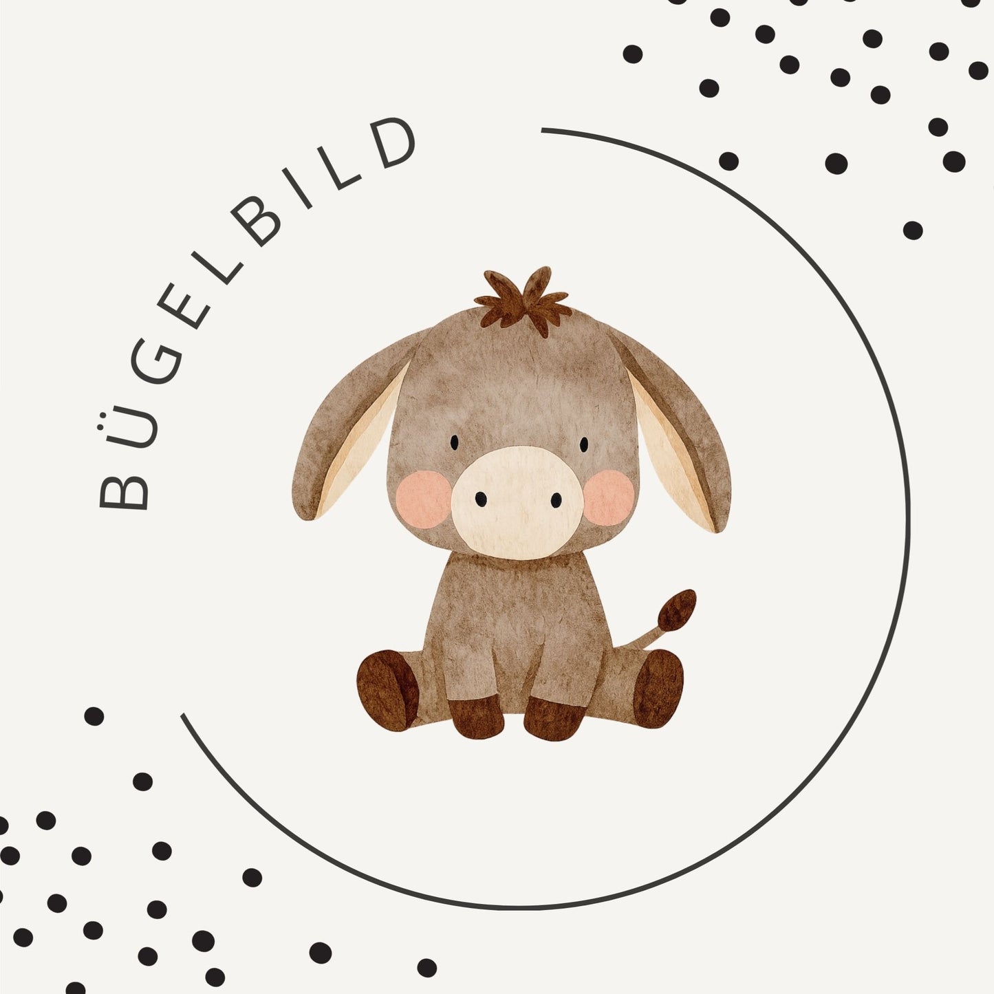 Bügelbild Eselchen – süßer Esel im Aquarell Stil