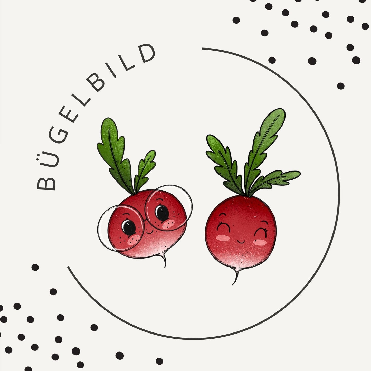 Stoffpaket Radieschen Liebe – Kinderstoff mit süßen Radieschen | verschiedene Stoffarten