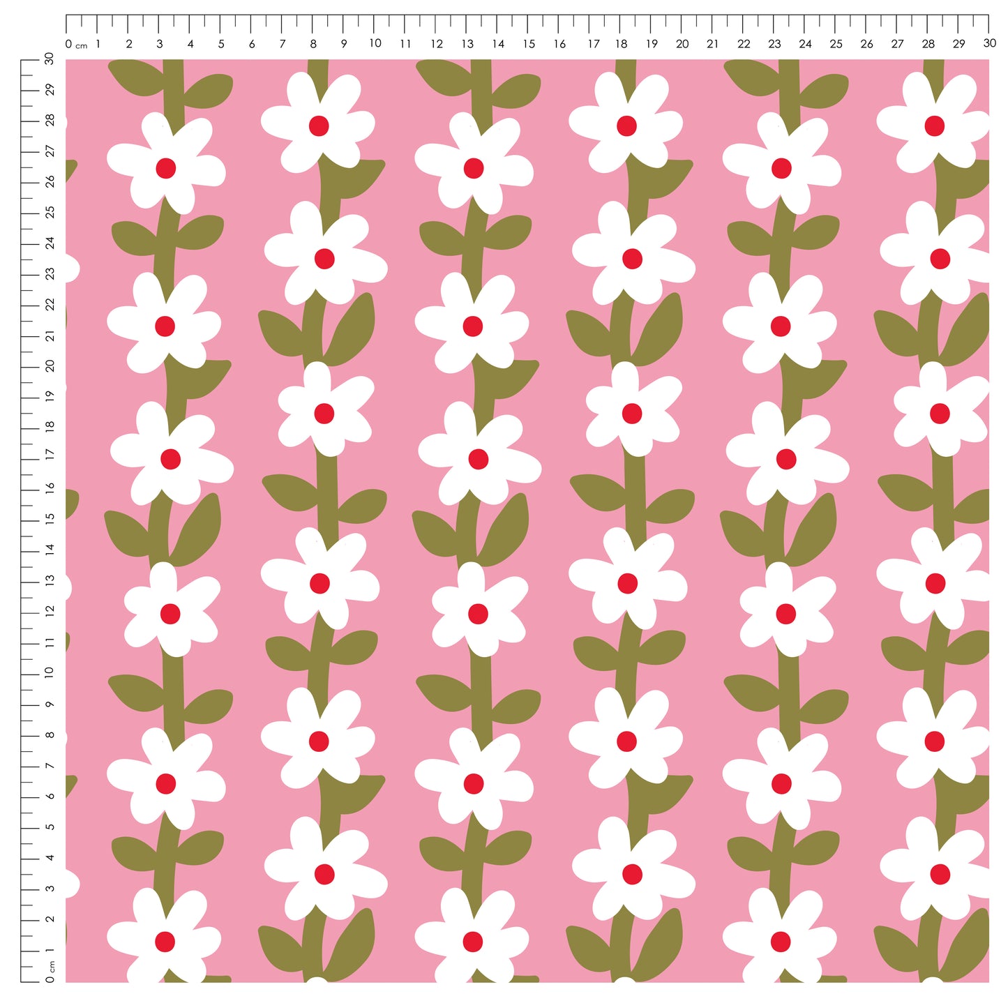 Simple Daisy Pink – Blumenstoff | auf verschiedenen Stoffarten