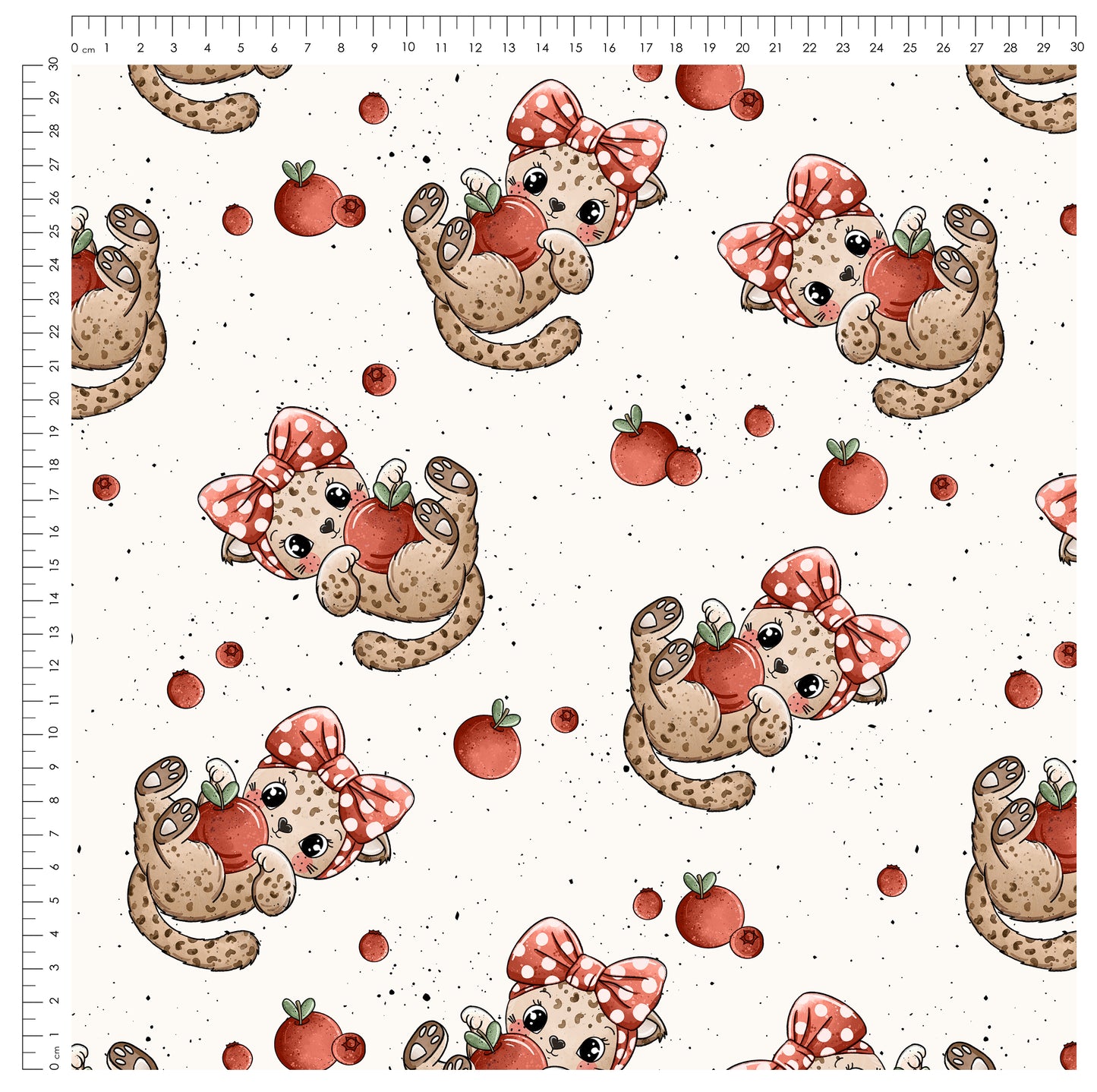 Stoffpaket Leo Berry Love Rot – Kinderstoff mit Leoparden | verschiedene Stoffarten