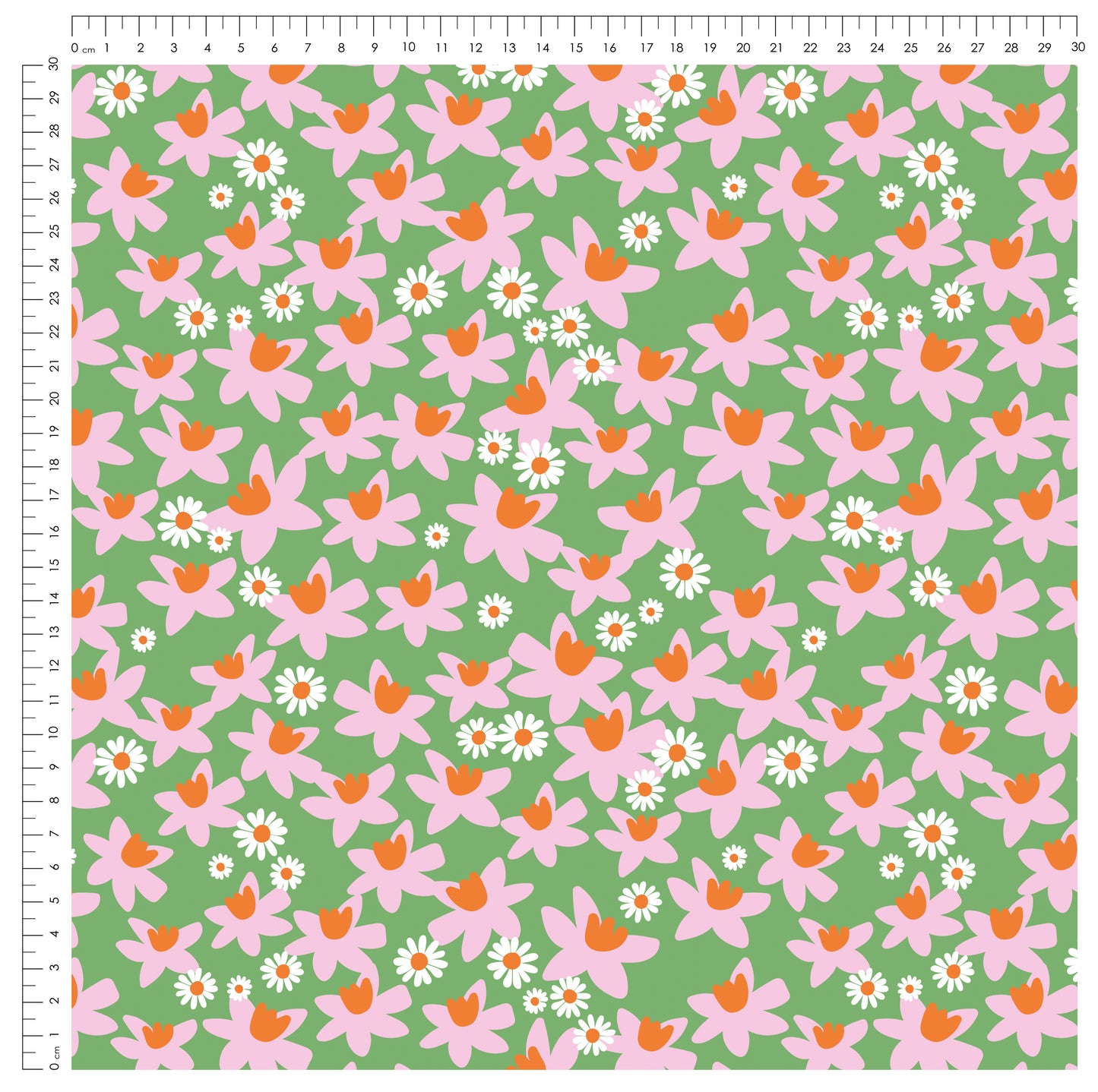 Darling Daffodils Grün – florales Design | auf verschiedenen Stoffarten