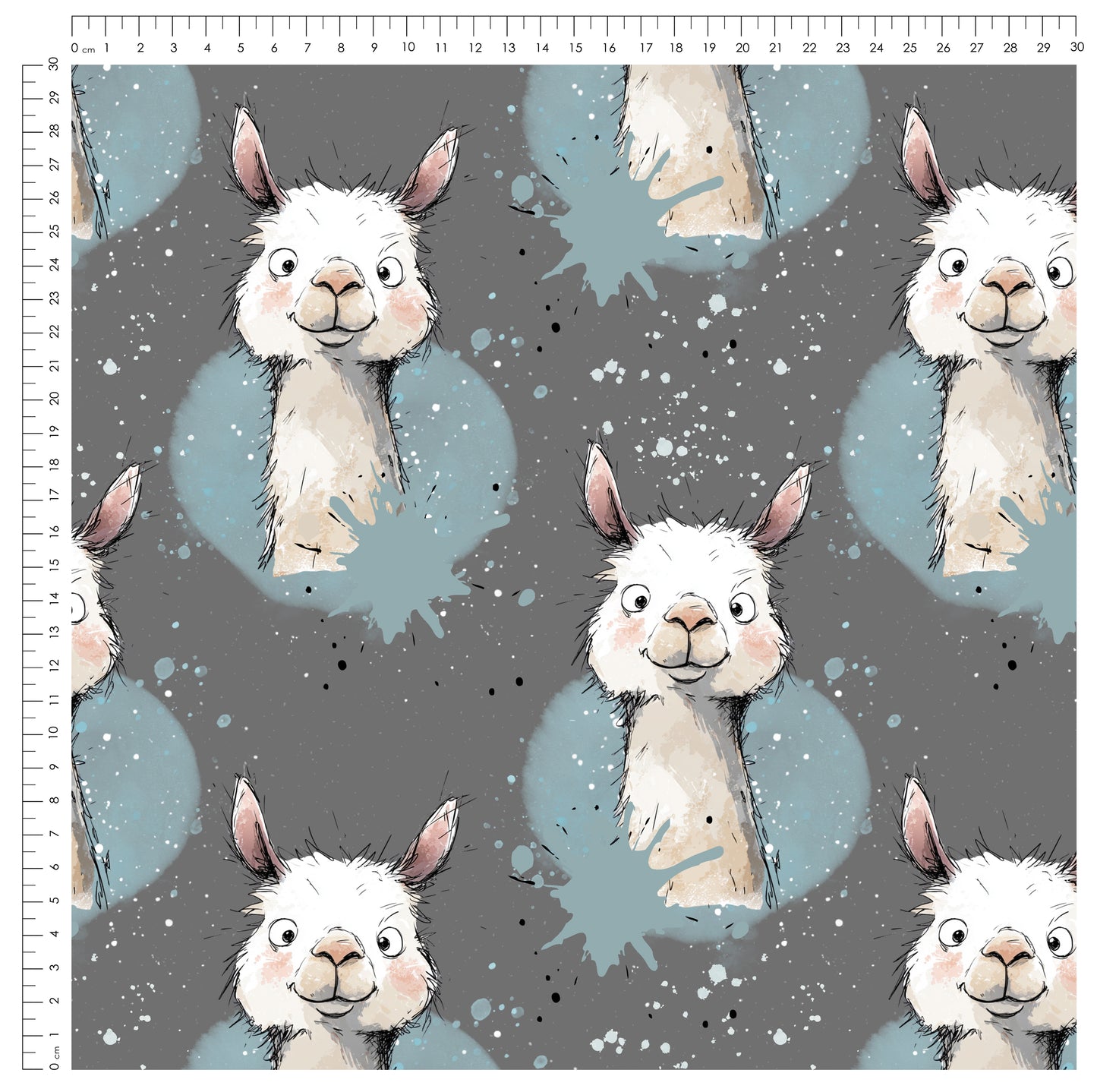 Lama Vibes Grau – modernes Lama-Design | verschiedene Stoffarten