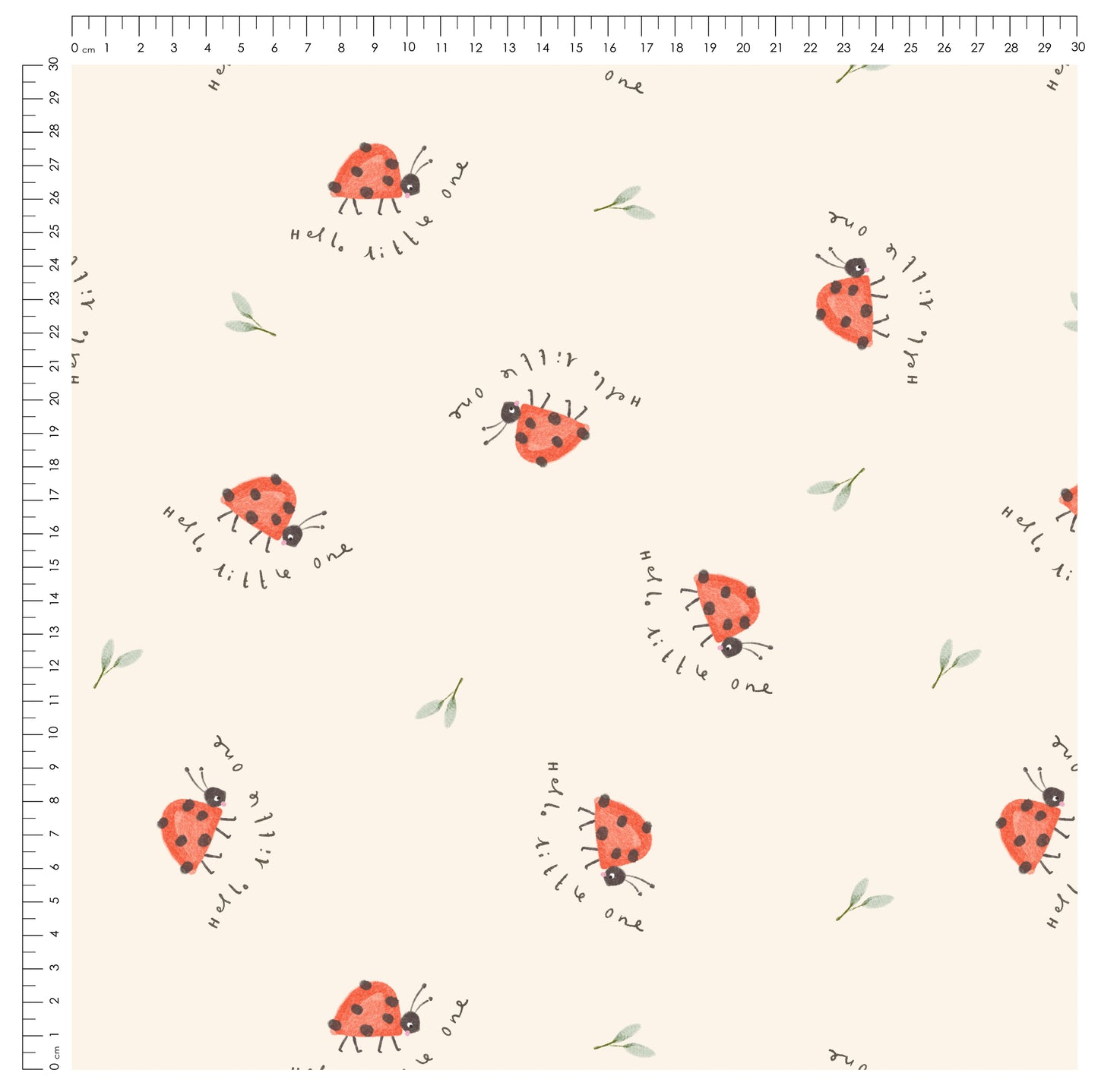 Little Ladybug Solo Creme | auf verschiedenen Stoffarten