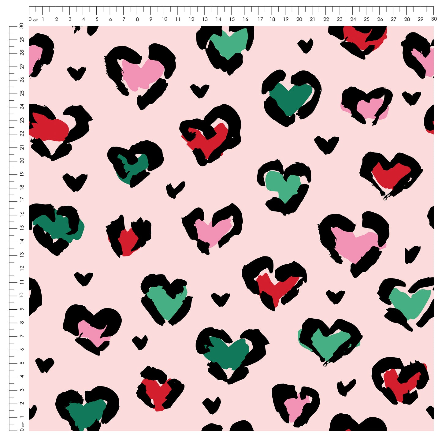 Big Leo Hearts Rosa – Leo Stoff mit Herzen | verschiedene Stoffarten