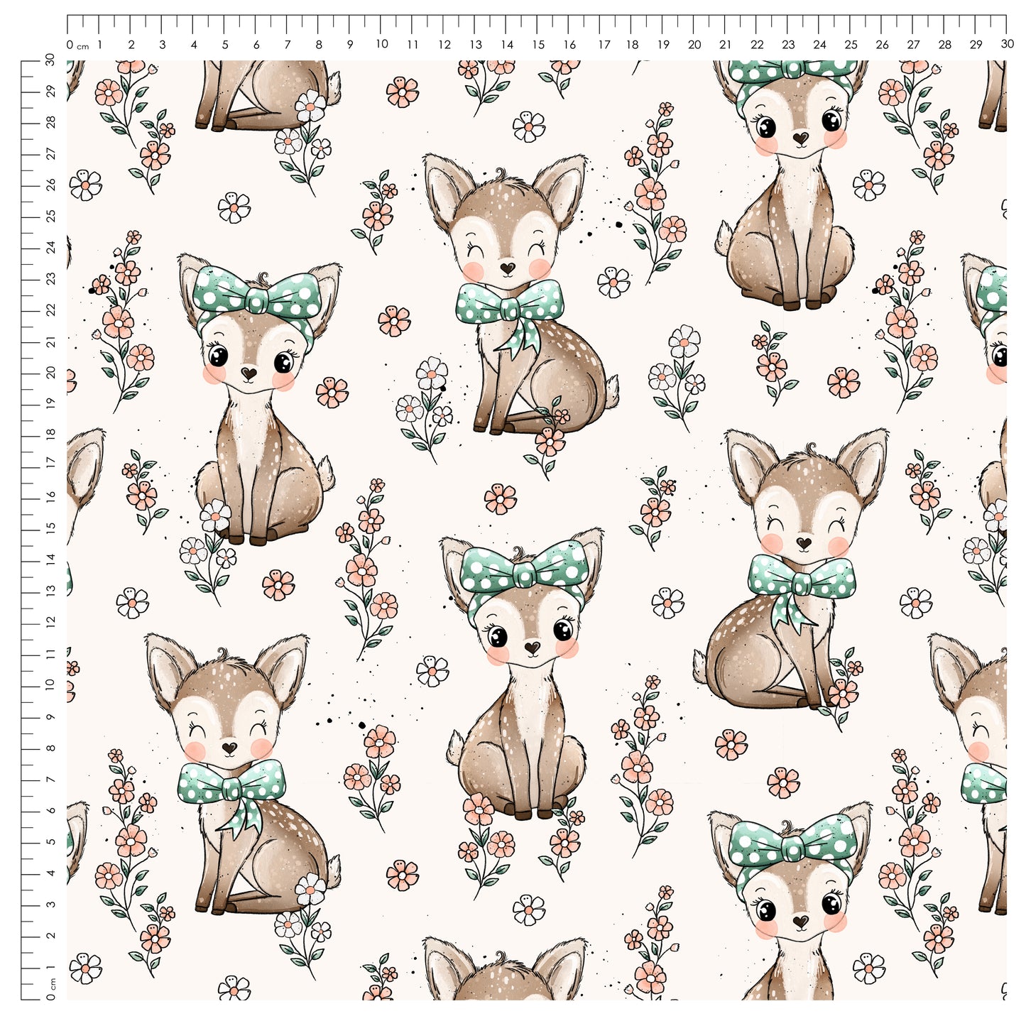 Blossom Deer – süßes Waldtier-Design | verschiedene Stoffarten