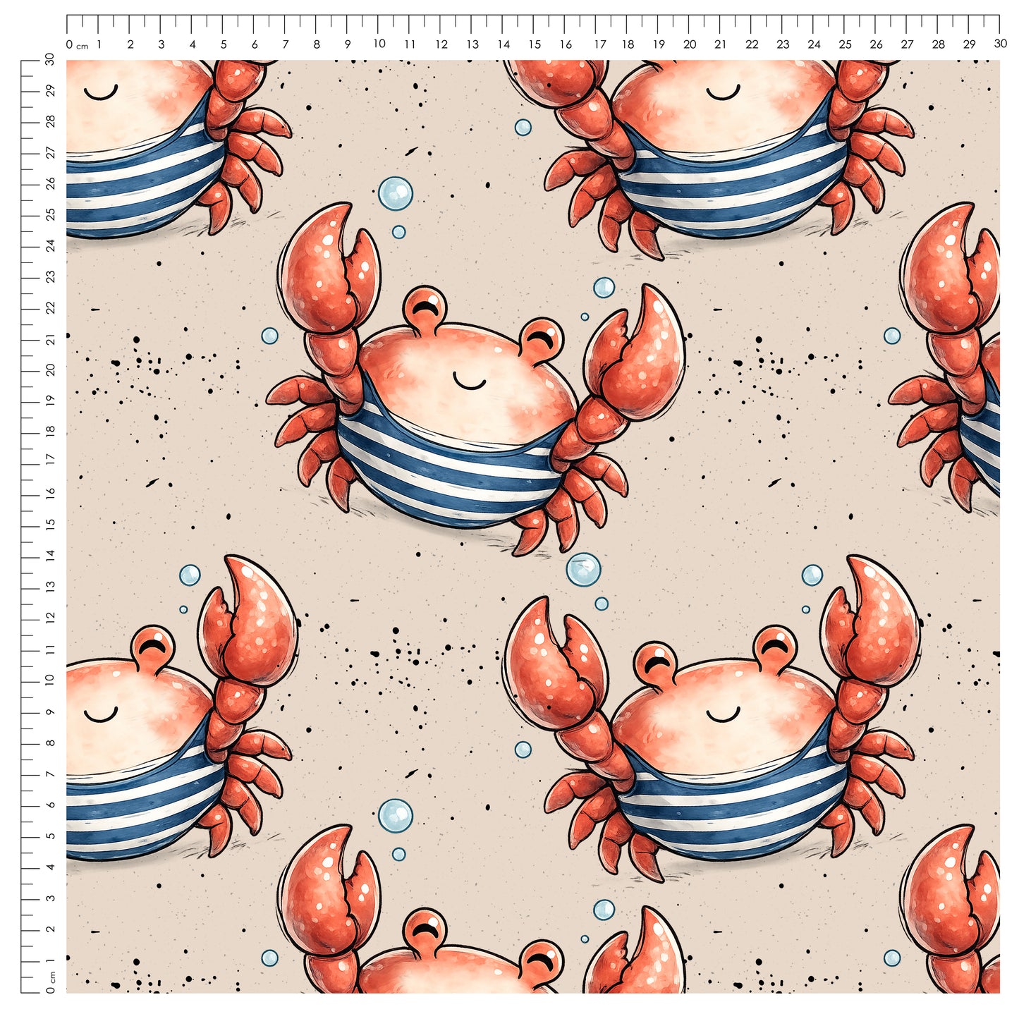 Stoffpaket Seaside Crab Beige | auf verschiedenen Stoffarten