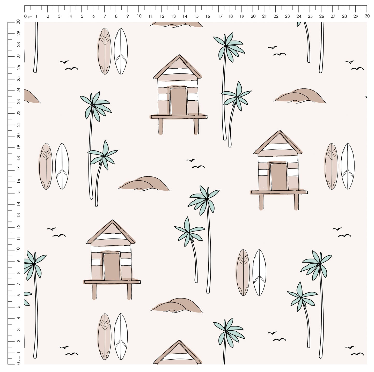 Beach House Beige | auf verschiedenen Stoffarten