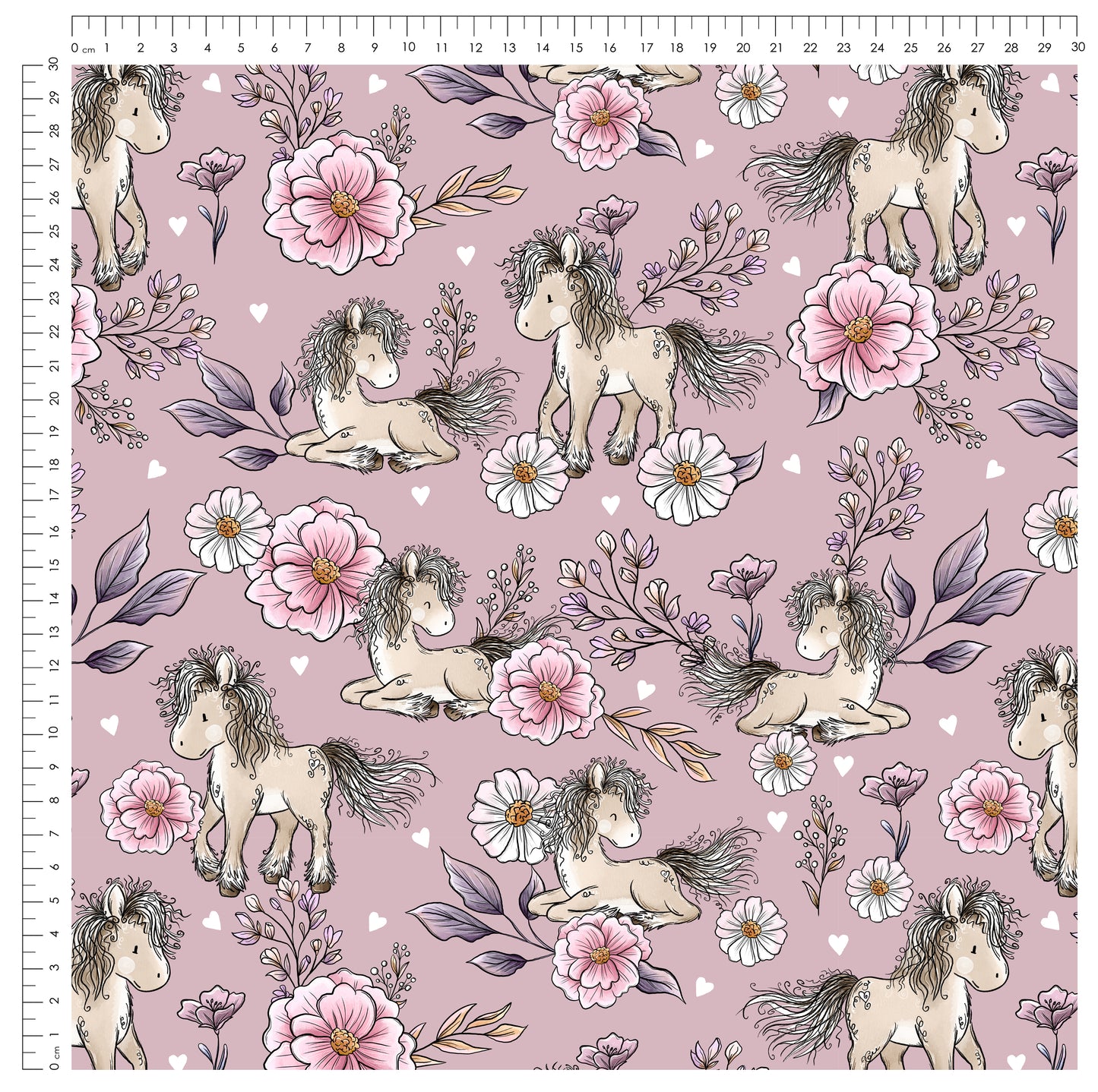 Flower Pony Mauve – zauberhafter Pony Stoff | auf verschiedenen Stoffarten