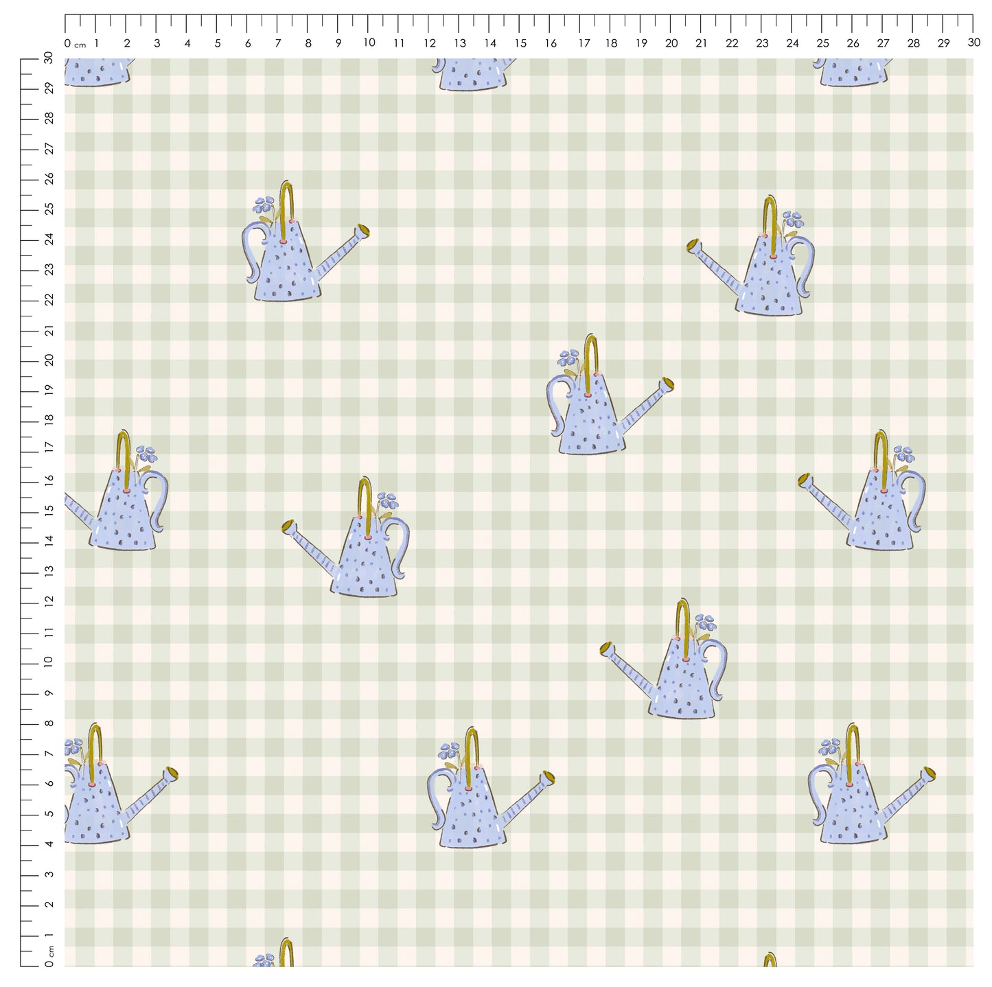 Little Garden Friends Gießkanne Stoff – Aquarell Garten Design | auf verschiedenen Stoffarten