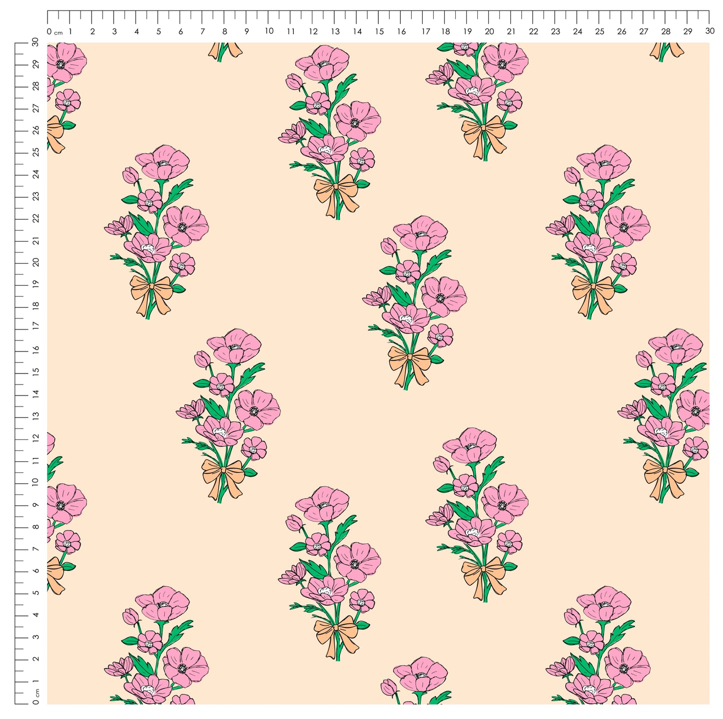 Blush Bloom – Floraler Stoff mit Blumen & Schleifen | verschiedene Stoffarten