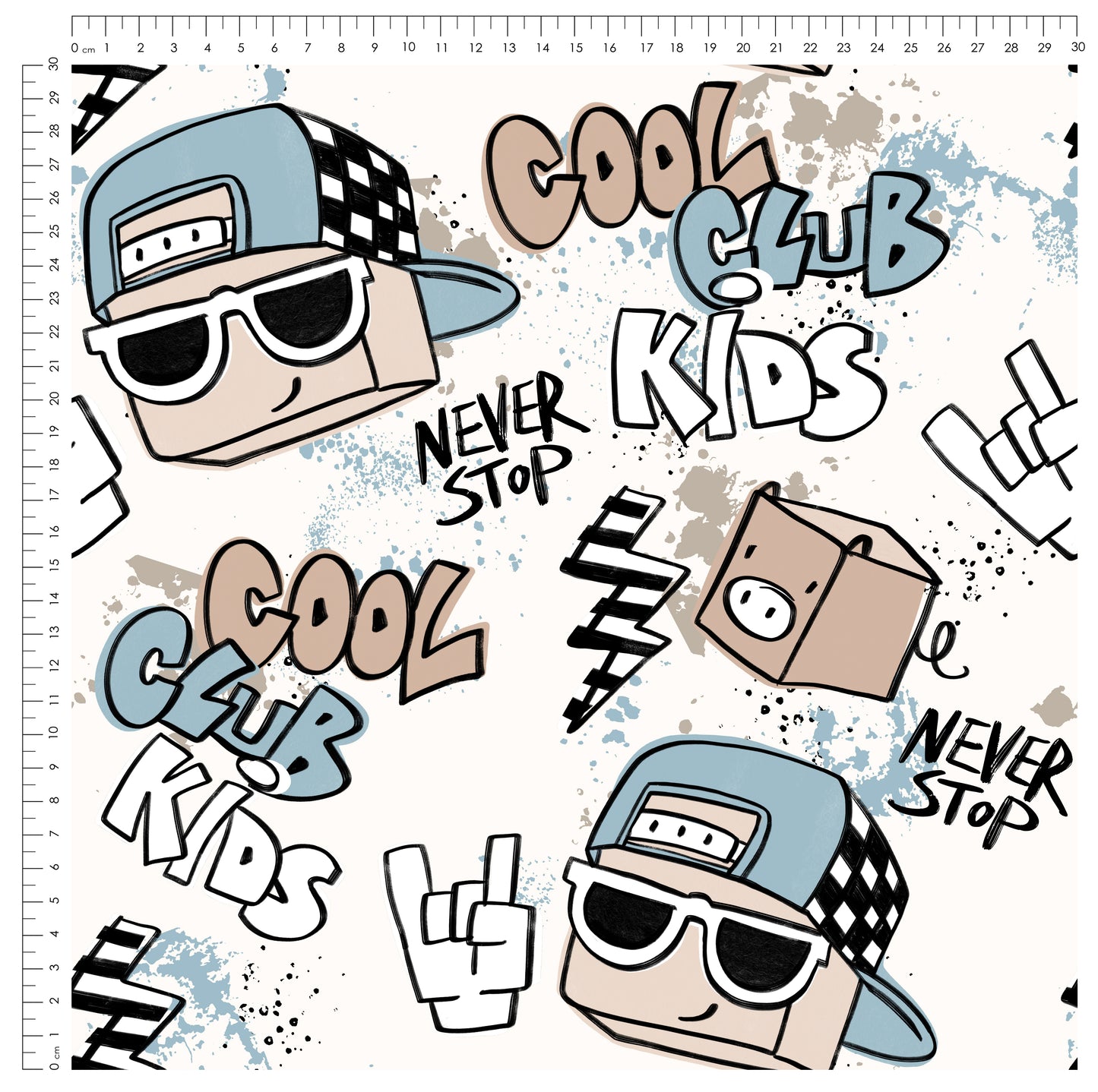 Cool Kids Club Neutral – cooler Streetstyle Stoff | auf verschiedenen Stoffarten