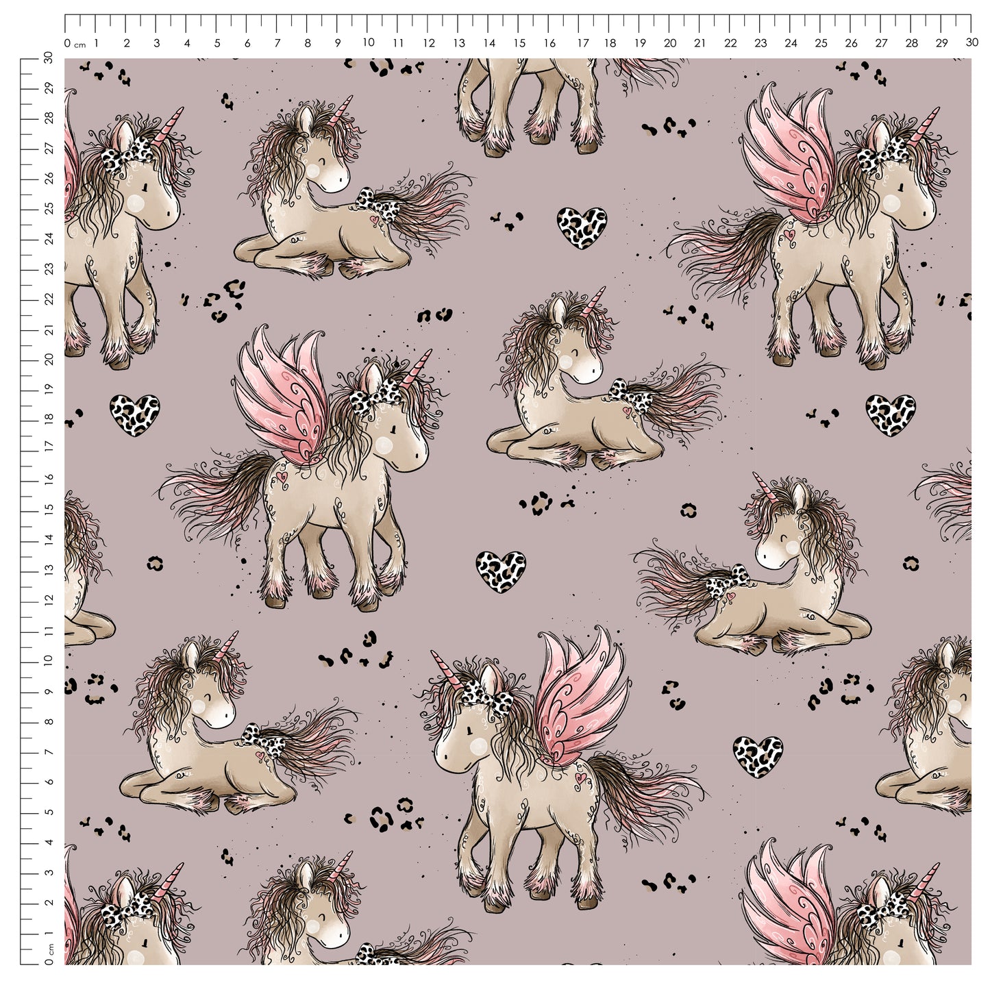Stoffpaket Einhornzeit Mauve – Einhorn Stoff in Mauve | verschiedene Stoffarten