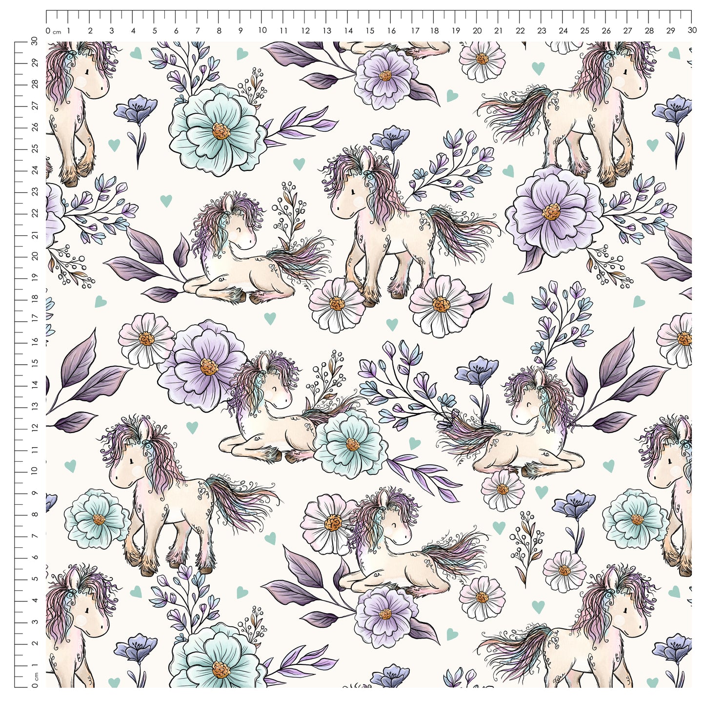 Flower Pony Creme – zauberhafter Pony Stoff | auf verschiedenen Stoffarten