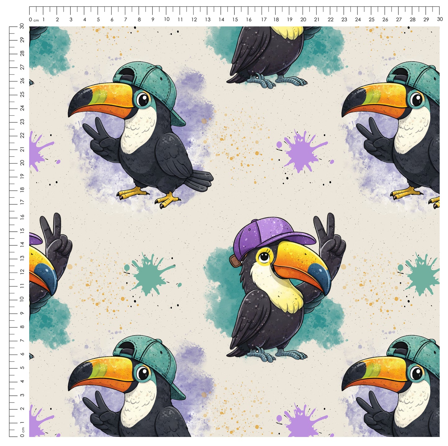Stoffpaket Toucan Vibes Beige | auf verschiedenen Stoffarten
