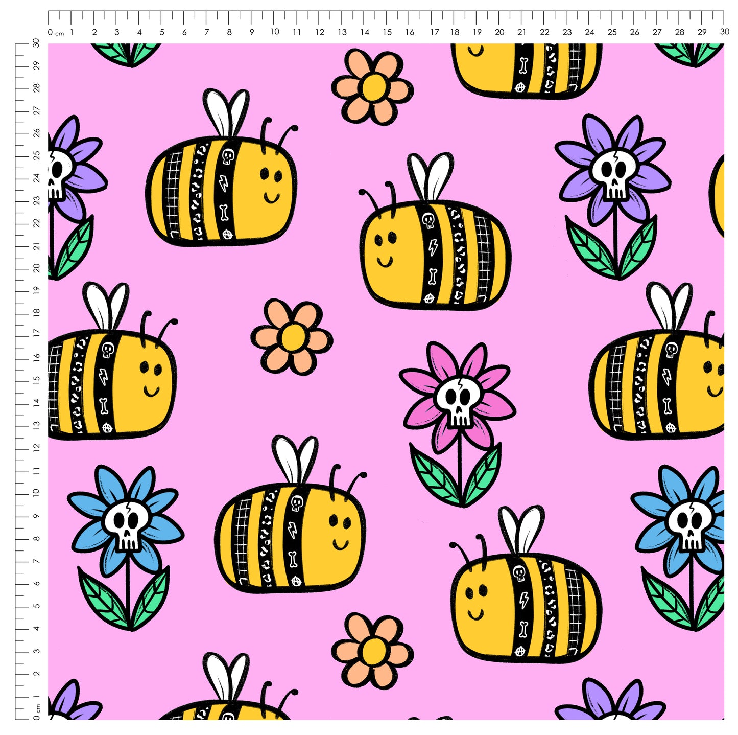 Bee Wild – Edgy Bienen Stoff | auf verschiedenen Stoffarten